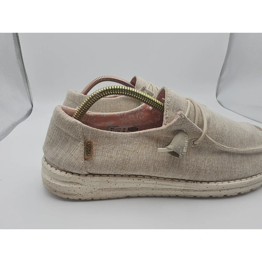 Hey Dude Wendy Funk Chambray White Abstract Women's Shoes Size 7